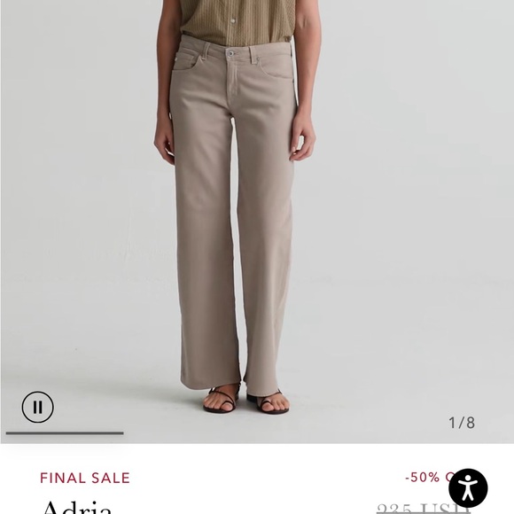 AG Adria style. Low rise wide leg Jeans - Picture 6 of 6